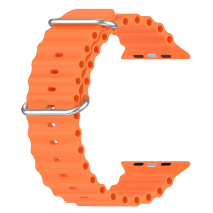 Ocean Silicone Watch Band For Apple Watch Ultra 49mm / Series 8&7 45mm / SE 2&6&SE&5&4 44mm (Orange) - Smart Wear by buy2fix | Online Shopping UK | buy2fix