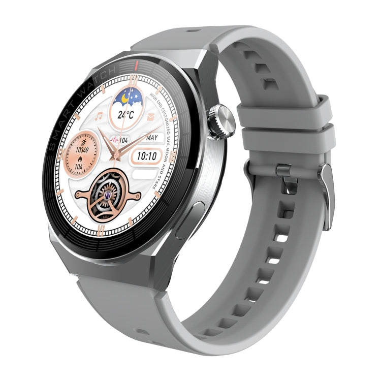GW69 Plus Smart Watch, Support BT Call / Heart Rate / Blood Pressure / Blood Oxygen(Sliver + Silicone Strap Grey) - Smart Wear by buy2fix | Online Shopping UK | buy2fix