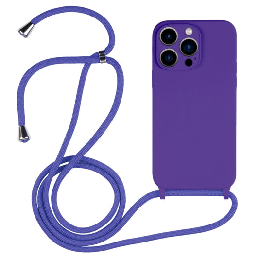 For iPhone 13 Pro Max Crossbody Lanyard Liquid Silicone Case(Purple) - iPhone 13 Pro Max Cases by buy2fix | Online Shopping UK | buy2fix