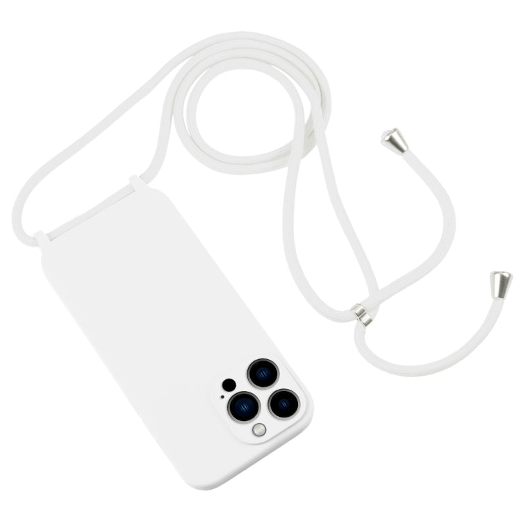 For iPhone 13 Pro Max Crossbody Lanyard Liquid Silicone Case(White) - iPhone 13 Pro Max Cases by buy2fix | Online Shopping UK | buy2fix