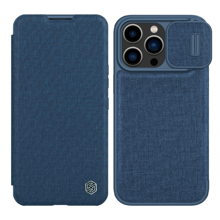 For iPhone 14 Pro Max NILLKIN QIN Series Pro Leather Phone Case(Blue) - iPhone 14 Pro Max Cases by NILLKIN | Online Shopping UK | buy2fix