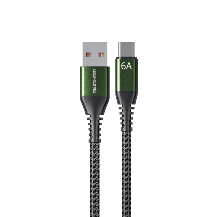 WEKOME WDC-169A Raython Series 6A USB to Type-C Fast Charge Data Cable Length: 1m(Black) -  by WK | Online Shopping UK | buy2fix