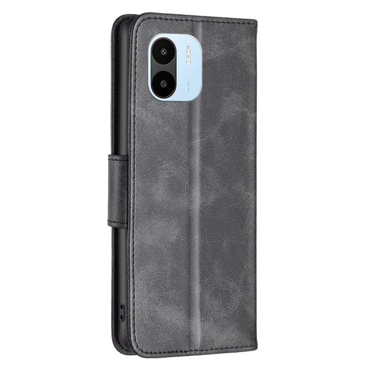 For Xiaomi Redmi A1 / A1+ Lambskin Texture Pure Color Flip Leather Phone Case(Black) - Xiaomi Cases by buy2fix | Online Shopping UK | buy2fix