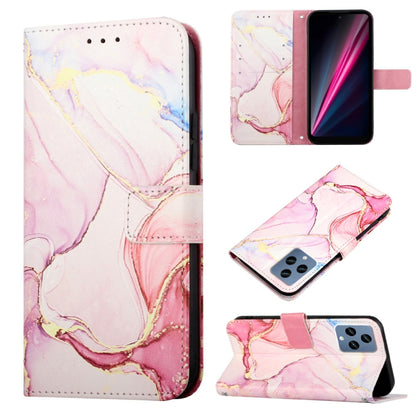 For T-Mobile Revvl 6 5G PT003 Marble Pattern Flip Leather Phone Case(Rose Gold LS005) - More Brand by buy2fix | Online Shopping UK | buy2fix