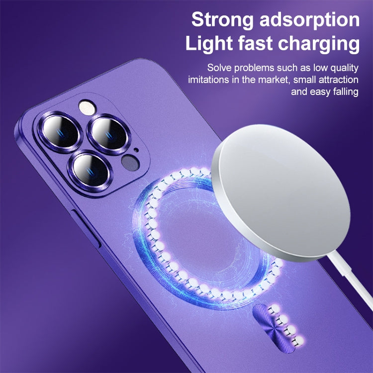 For iPhone 14 Pro Max Liquid Lens Protector Magsafe Phone Case(Dark Purple) - iPhone 14 Pro Max Cases by buy2fix | Online Shopping UK | buy2fix