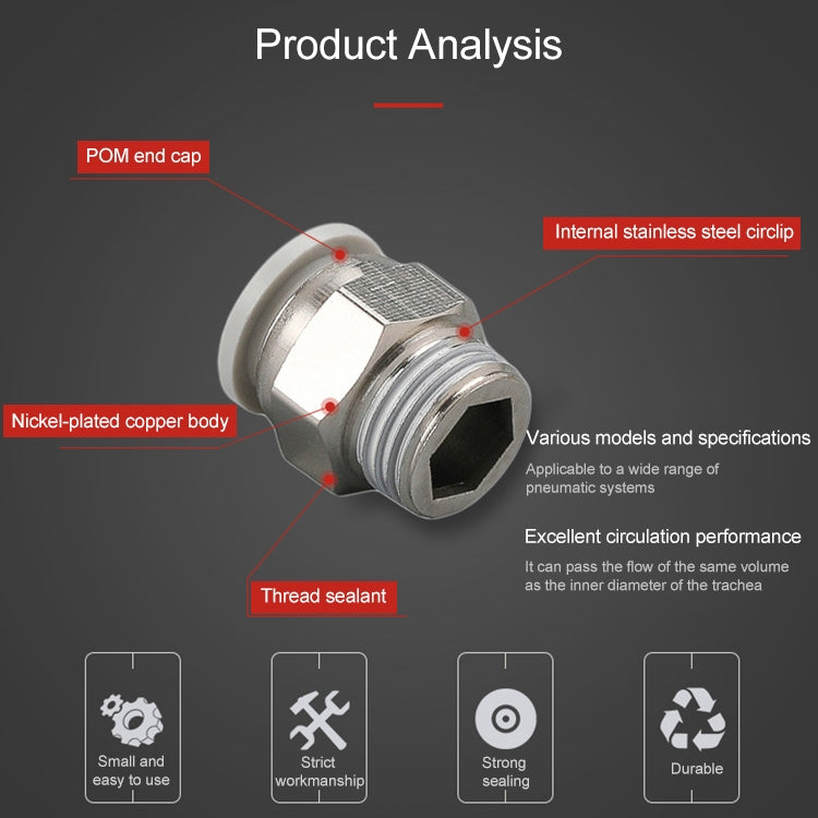 PC8-01 LAIZE 10pcs PC Straight Pneumatic Quick Fitting Connector -  by LAIZE | Online Shopping UK | buy2fix