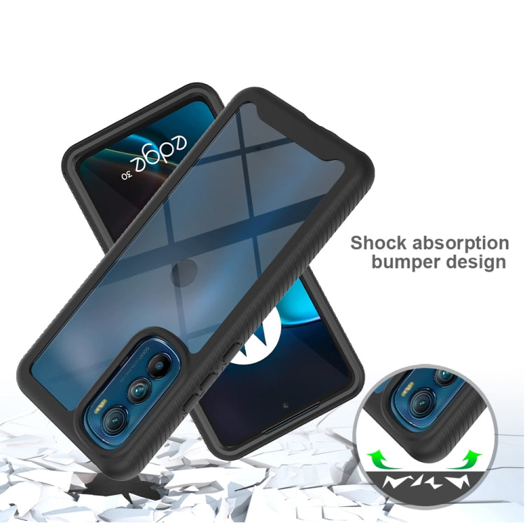 For Motorola Moto Edge 30 Starry Sky Solid Color TPU Clear PC Phone Case(Black) - Mobile Accessories by buy2fix | Online Shopping UK | buy2fix