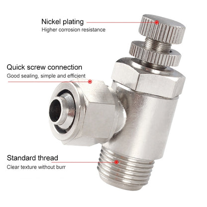 SL12-03 LAIZE Nickel Plated Copper Trachea Quick Fitting Throttle Valve Lock Female Connector -  by LAIZE | Online Shopping UK | buy2fix