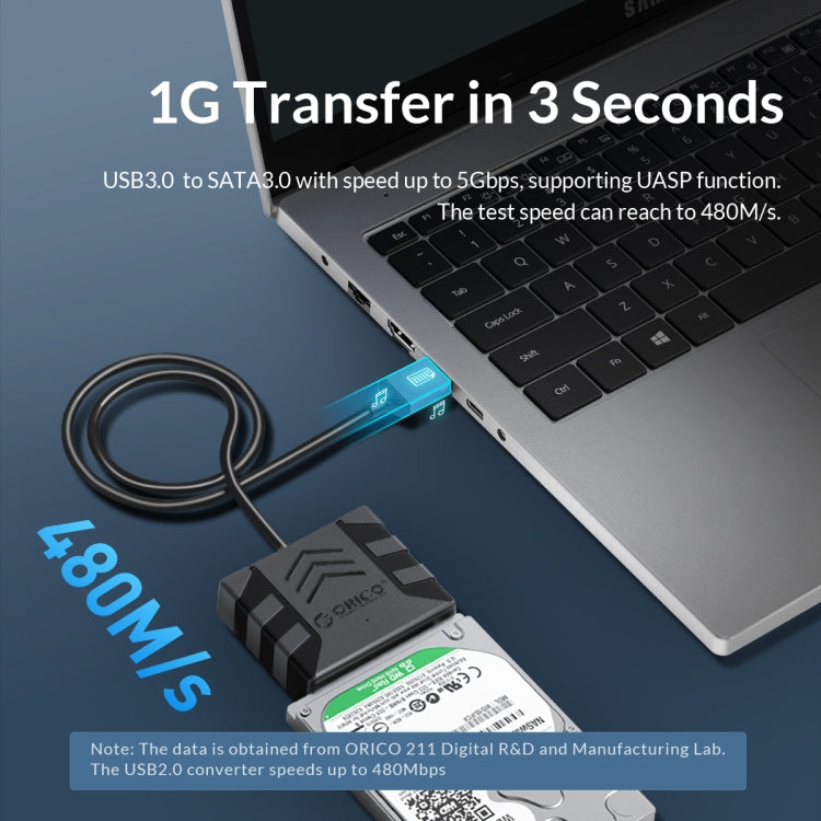 ORICO UTS1 Type-C / USB-C USB 3.0 2.5-inch SATA HDD Adapter with Silicone Case, Cable Length:1m - USB to IDE / SATA by ORICO | Online Shopping UK | buy2fix