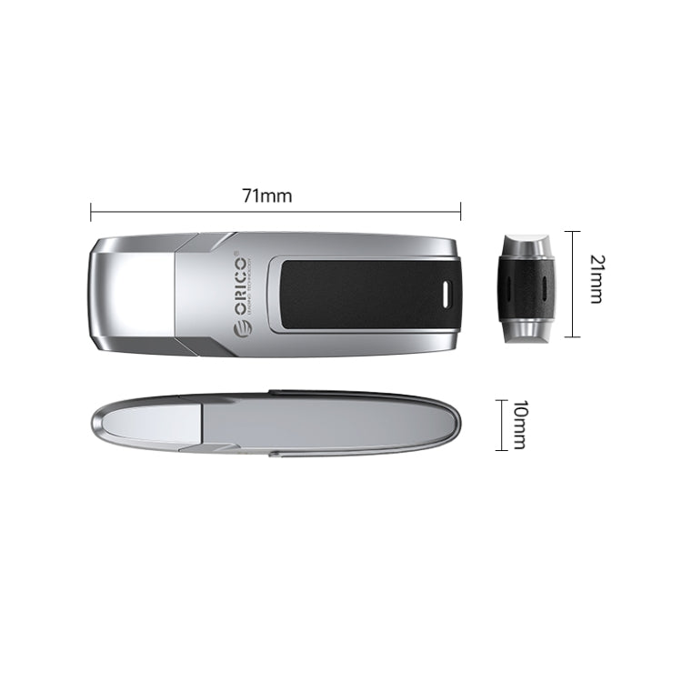 ORICO USB Flash Drive, Read: 260MB/s, Write: 70MB/s, Memory:64GB, Port:Type-C(Silver) - USB Flash Drives by ORICO | Online Shopping UK | buy2fix