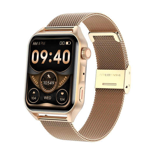 Ochstin 5HK28 1.78 inch Square Screen Steel Strap Smart Watch Supports Bluetooth Call Function/Blood Oxygen Monitoring(Gold) - Smart Wear by OCHSTIN | Online Shopping UK | buy2fix