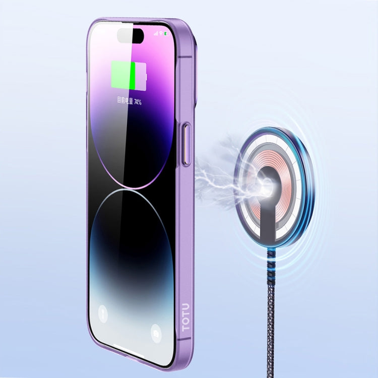 For iPhone 14 Pro TOTUDESIGN AA-194 Crystal Color Series Magsafe Magnetic Phone Case(Purple) - iPhone 14 Pro Cases by TOTUDESIGN | Online Shopping UK | buy2fix