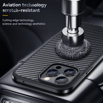 For iPhone 14 Pro SULADA Carbon Fiber Textured Shockproof Metal + TPU Frame Case(Dark Blue) - iPhone 14 Pro Cases by SULADA | Online Shopping UK | buy2fix