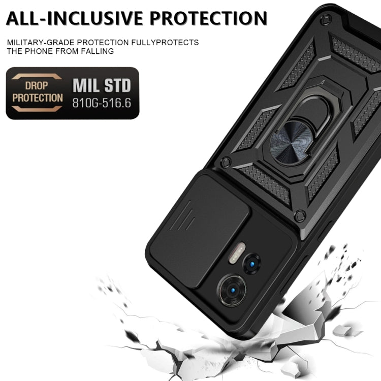 For Motorola Edge 30 Neo Sliding Camera Cover Design TPU+PC Phone Case(Black) - Motorola Cases by buy2fix | Online Shopping UK | buy2fix