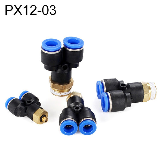 PX12-03 LAIZE Plastic Y-type Tee Male Thread Pneumatic Quick Connector -  by LAIZE | Online Shopping UK | buy2fix