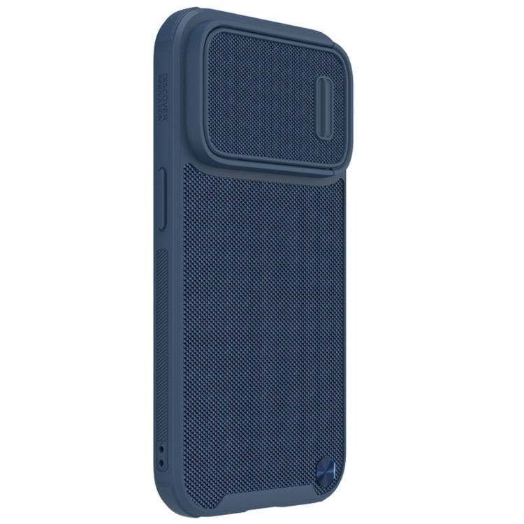 For iPhone 14 Pro NILLKIN Texture MagSafe Camshield PC + TPU Phone Case(Blue) - iPhone 14 Pro Cases by NILLKIN | Online Shopping UK | buy2fix