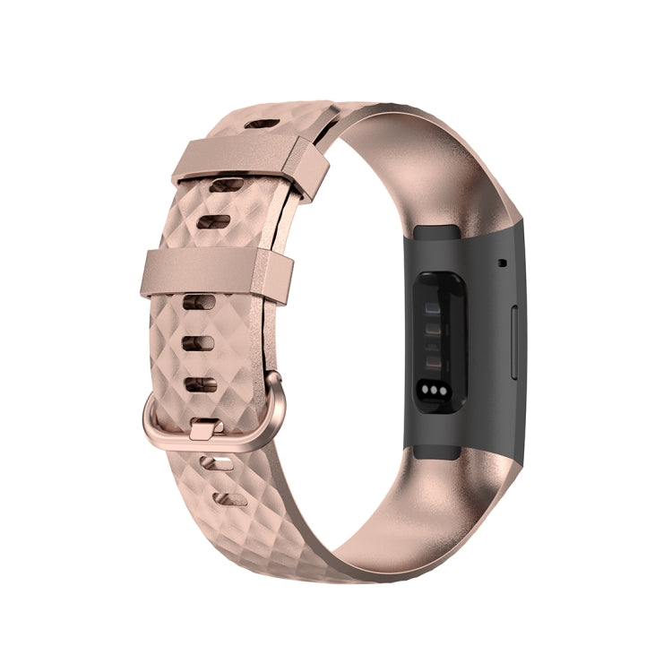 Color Buckle TPU Wrist Strap Watch Band for Fitbit Charge 4 / Charge 3 / Charge 3 SE, Size: L(Rose Gold) - Smart Wear by buy2fix | Online Shopping UK | buy2fix