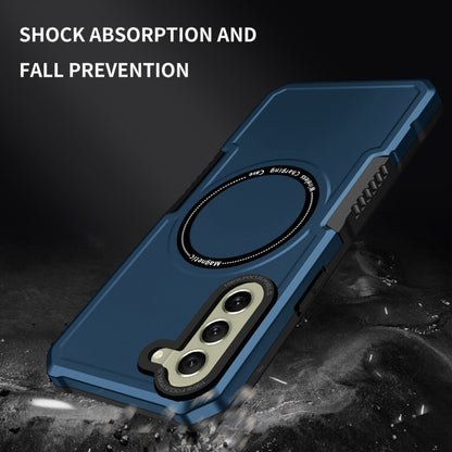 For Samsung Galaxy S21 FE 5G MagSafe Shockproof Armor Phone Case(Dark Blue) - Galaxy Phone Cases by buy2fix | Online Shopping UK | buy2fix