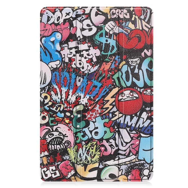 For Lenovo Tab P11 Gen 2 Custer Painted 3-Fold Holder Leather Smart Tablet Case(Graffiti) - For Lenovo by buy2fix | Online Shopping UK | buy2fix