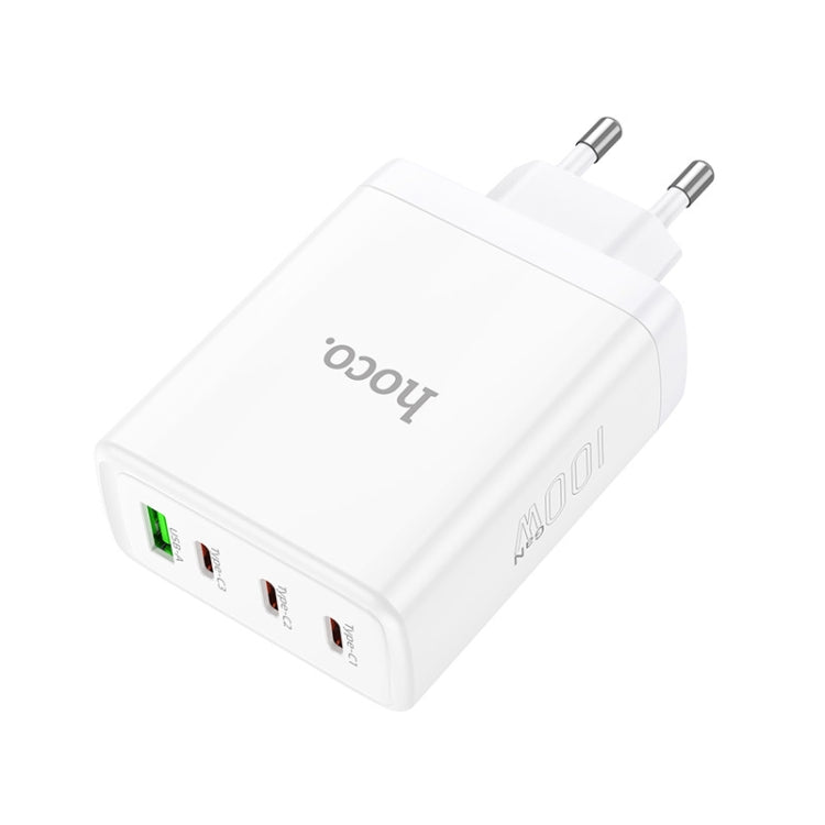 hoco N31 Leader PD 100W USB+Three USB-C/Type-C Interface Fast Charger, EU Plug(White) -  by hoco | Online Shopping UK | buy2fix