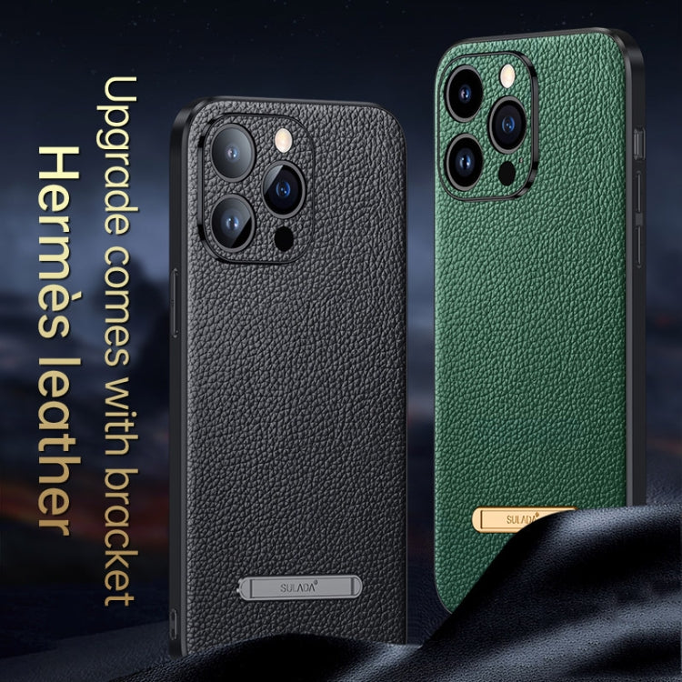 For iPhone 14 Pro Max SULADA Famous Artisan Series Litchi Leather PC + TPU Phone Case(Brown) - iPhone 14 Pro Max Cases by SULADA | Online Shopping UK | buy2fix