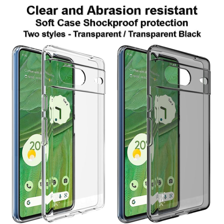 For Google Pixel 7 Pro IMAK UX-5 Series Transparent Shockproof TPU Protective Phone Case(Transparent  Black) - Google Cases by imak | Online Shopping UK | buy2fix