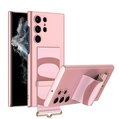 For Samsung Galaxy S23 Ultra 5G GKK Ultra-thin Wristband Holder Phone Case(Pink) - Galaxy S23 Ultra 5G Cases by GKK | Online Shopping UK | buy2fix