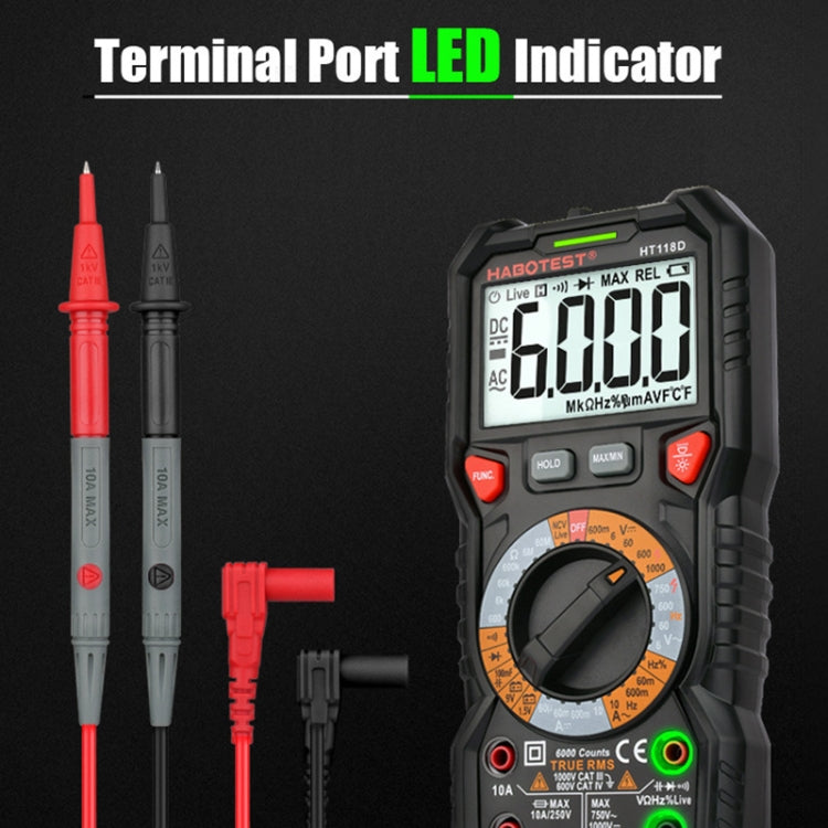 HABOTEST HT118D Portable High-precision Manual Digital Multimeter - Consumer Electronics by buy2fix | Online Shopping UK | buy2fix