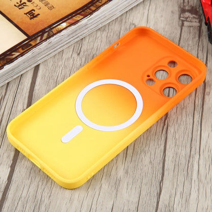 For iPhone 12 Liquid TPU Silicone Gradient MagSafe Phone Case(Orange Yellow) - iPhone 12 / 12 Pro Cases by buy2fix | Online Shopping UK | buy2fix