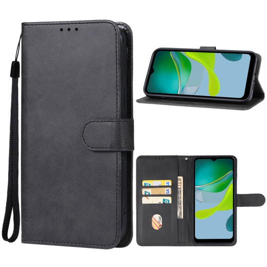 For Motorola Moto E13 Leather Phone Case(Black) - Motorola Cases by buy2fix | Online Shopping UK | buy2fix