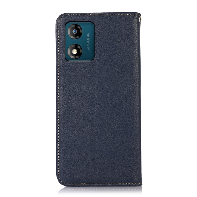 For Motorola Moto E13 4G 2023 KHAZNEH Nappa Top Layer Cowhide Leather Phone Case(Blue) - Motorola Cases by buy2fix | Online Shopping UK | buy2fix