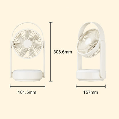 WT-F62 Outdoor Portable USB Charging Air Cooling Fan with LED Night Lamp(Cream Color) - Electric Fans by buy2fix | Online Shopping UK | buy2fix