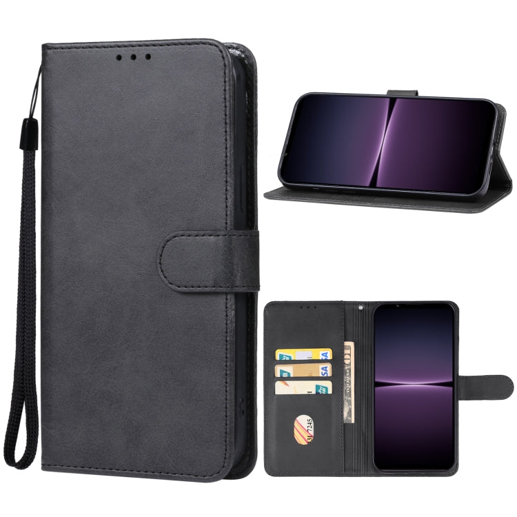 For Sony Xperia 1 V Leather Phone Case(Black) - Sony Cases by buy2fix | Online Shopping UK | buy2fix