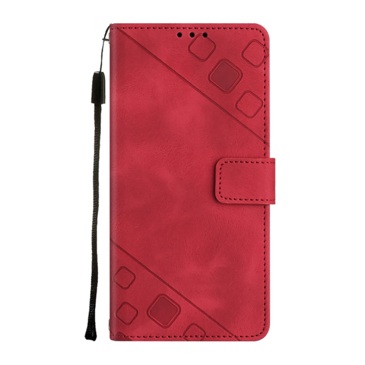 For Infinix Smart 6 Skin-feel Embossed Leather Phone Case(Red) - Infinix Cases by buy2fix | Online Shopping UK | buy2fix