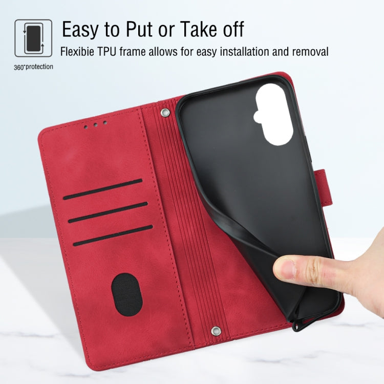 For OnePlus Nord CE 3 5G Skin-feel Embossed Leather Phone Case(Red) - OnePlus Cases by buy2fix | Online Shopping UK | buy2fix