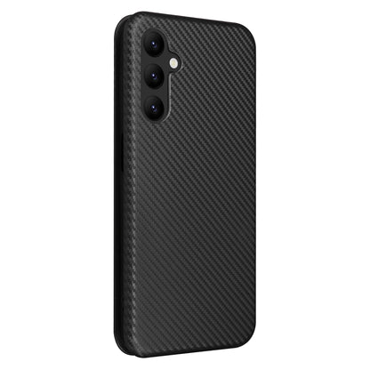 For Samsung Galaxy A24 4G Carbon Fiber Texture Flip Leather Phone Case(Black) - Galaxy Phone Cases by buy2fix | Online Shopping UK | buy2fix