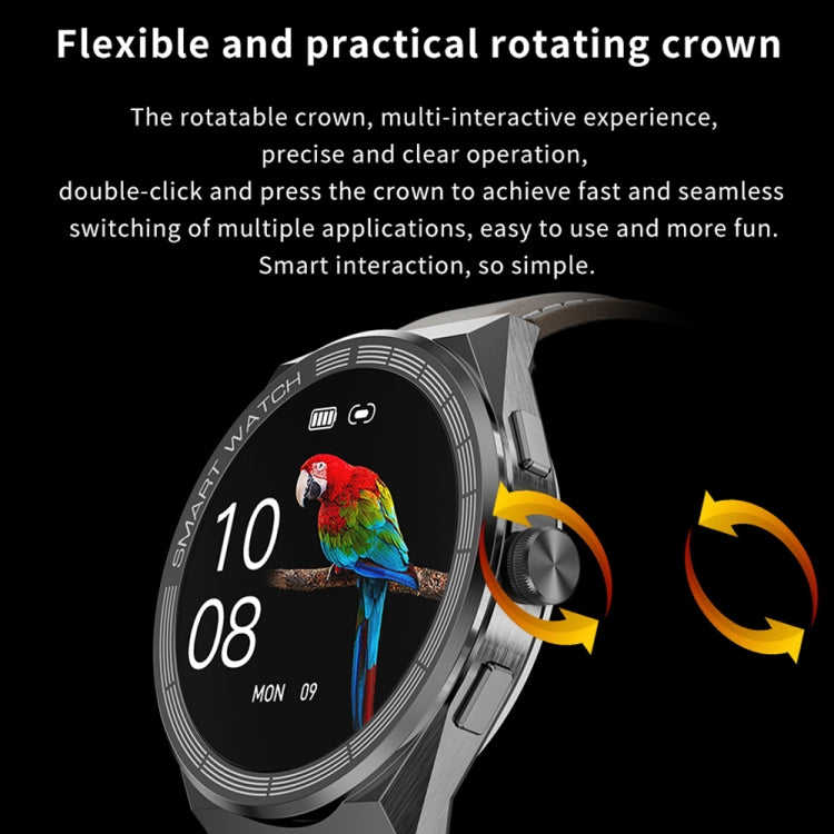 BM01 1.45 inch Steel Band IP68 Waterproof Smart Watch Support Bluetooth Call / NFC(Black) - Smart Wear by buy2fix | Online Shopping UK | buy2fix