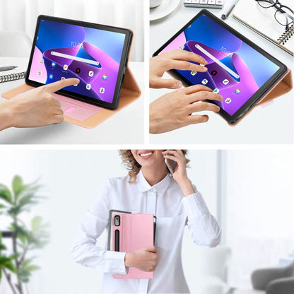 For Lenovo Tab P11 Pro Gen2 11.2 2022 TB132/138 Embossed Front Stand Leather Smart Tablet Case(Rose Gold) - For Lenovo by buy2fix | Online Shopping UK | buy2fix