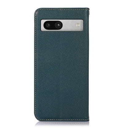 For Google Pixel 7a KHAZNEH Nappa Top Layer Cowhide Leather Phone Case(Green) - Google Cases by buy2fix | Online Shopping UK | buy2fix