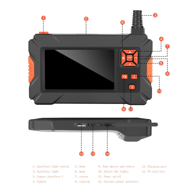 P130 14mm 4.3 inch Single Camera with Screen Endoscope, Length:10m - Consumer Electronics by buy2fix | Online Shopping UK | buy2fix