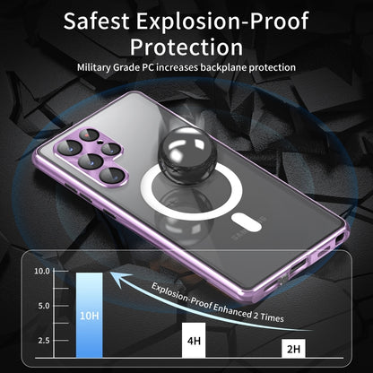 For Samsung Galaxy S24 Ultra 5G HD Full Cover Magsafe Magnetic Metal Tempered Glass Phone Case(Purple) - Galaxy S24 Ultra 5G Cases by buy2fix | Online Shopping UK | buy2fix