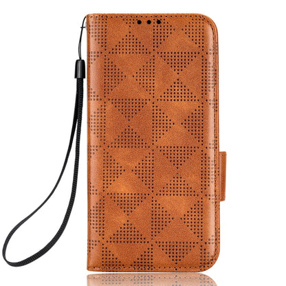 For Xiaomi 13 Lite / Civi 2 / 12 Lite NE Symmetrical Triangle Leather Phone Case(Brown) - 13 Lite Cases by buy2fix | Online Shopping UK | buy2fix
