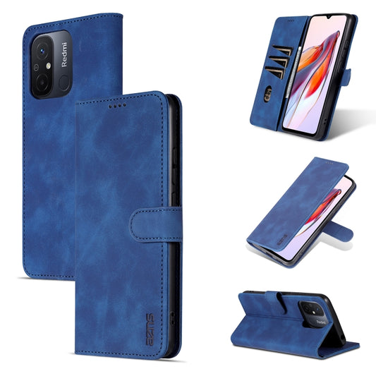 For Xiaomi Redmi 12C / Redmi 11A / Poco C55 AZNS Skin Feel Calf Texture Flip Leather Phone Case(Blue) - Xiaomi Cases by AZNS | Online Shopping UK | buy2fix