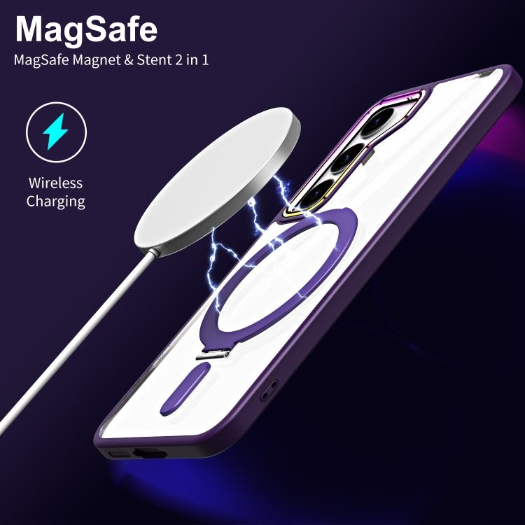For Samsung Galaxy S23+ 5G MagSafe Magnetic Invisible Holder Phone Case(Transparent) - Galaxy S23+ 5G Cases by buy2fix | Online Shopping UK | buy2fix