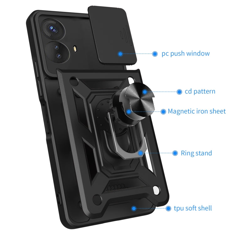 For Motorola Moto G73 5G Sliding Camera Cover Design TPU+PC Phone Case(Rose Gold) - Motorola Cases by buy2fix | Online Shopping UK | buy2fix
