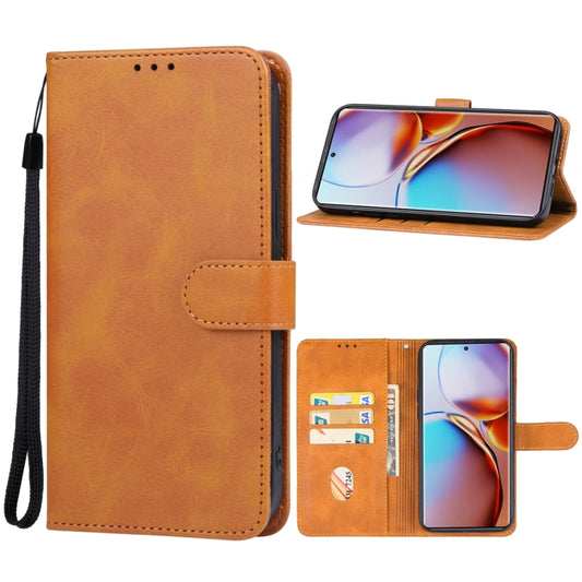 For Motorola Edge 40 Leather Phone Case(Brown) -  by buy2fix | Online Shopping UK | buy2fix