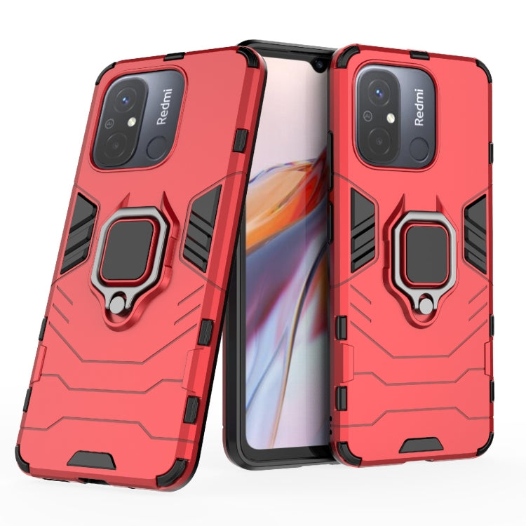 For Xiaomi Redmi 12C Magnetic Ring Holder PC + TPU Phone Case(Red) - Xiaomi Cases by buy2fix | Online Shopping UK | buy2fix