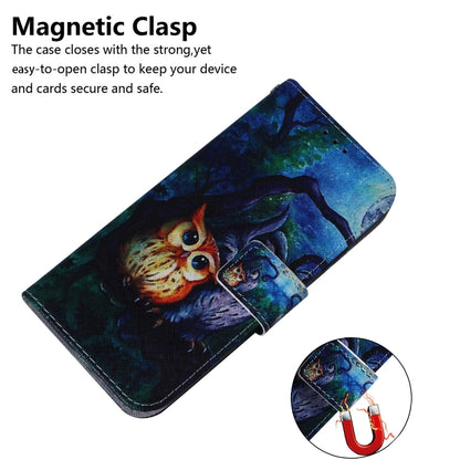 For TCL 408 Coloured Drawing Flip Leather Phone Case(Oil Painting Owl) - More Brand by buy2fix | Online Shopping UK | buy2fix