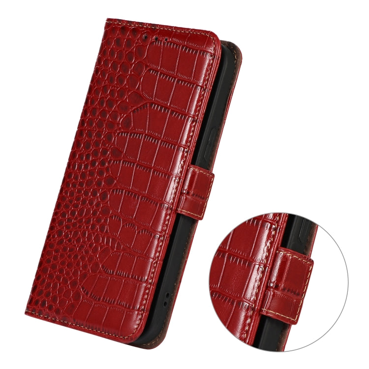 For Nokia G22 4G Crocodile Top Layer Cowhide Leather Phone Case(Red) - Nokia Cases by buy2fix | Online Shopping UK | buy2fix