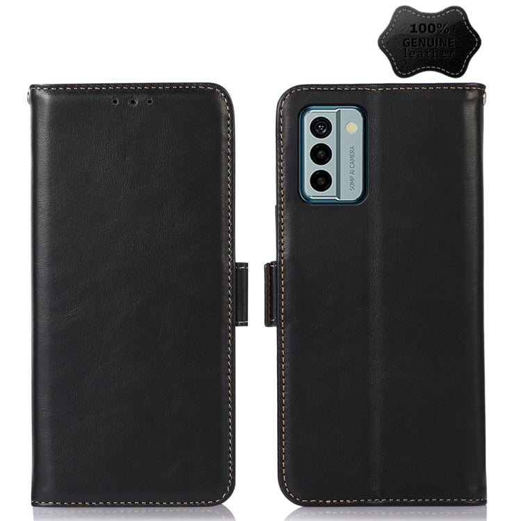 For Nokia G22 4G Crazy Horse Top Layer Cowhide Leather Phone Case(Black) - Nokia Cases by buy2fix | Online Shopping UK | buy2fix